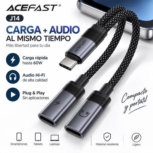 ACEFAST J14 Adaptador Tipo-C a Tipo-C 2en1