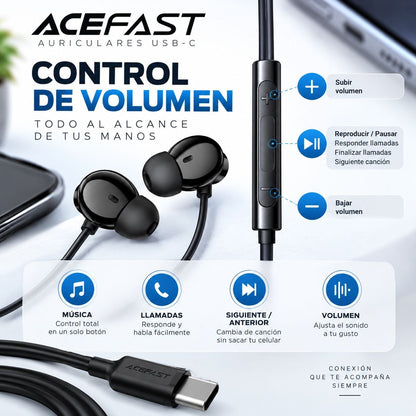 ACEFAST L10 Audífonos Tipo C