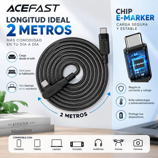 ACEFAST C5-03 Cable Tipo C a Tipo C a 100 Watts