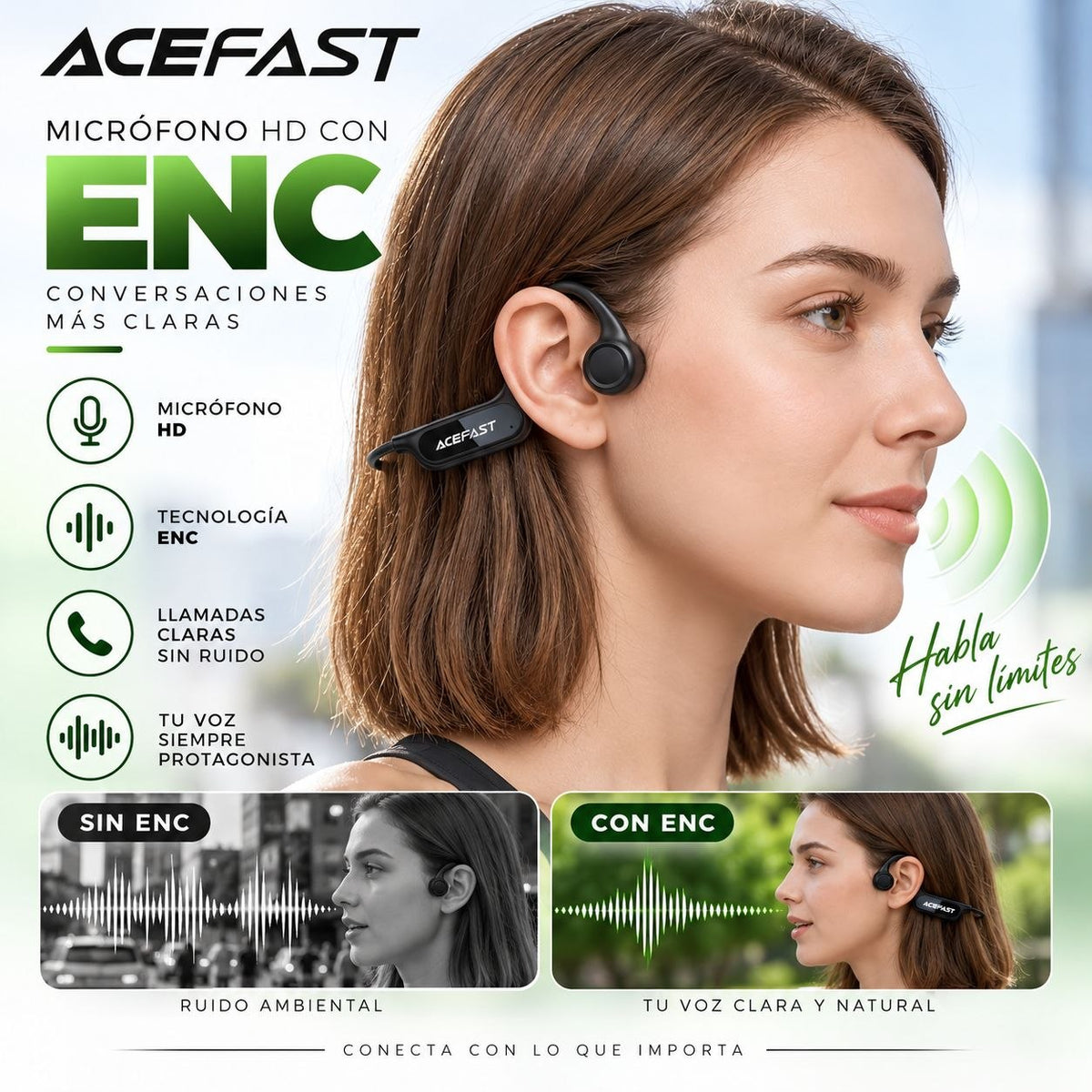 ACEFAST N10 Audífonos de conducción Osea