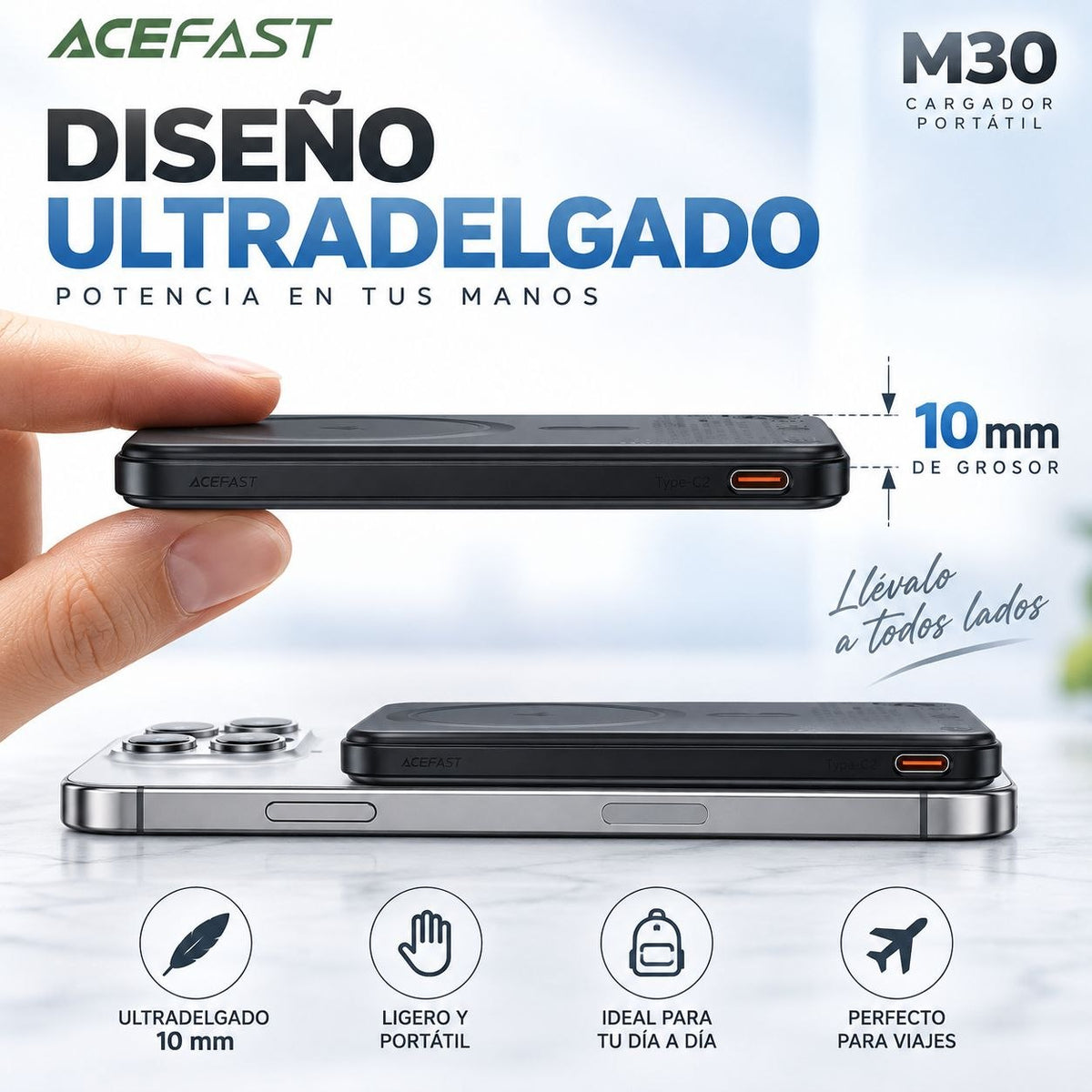 ACEFAST M30 de 5000 Carga rápida Magsafe delgado