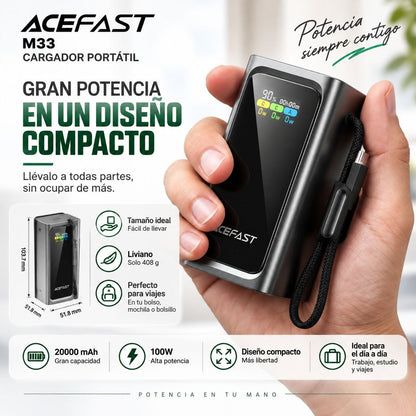 ACEFAST M33 de 20000 mAh Carga Rápida 100 Watts