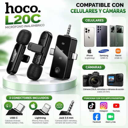 HOCO L20C Micrófono Dual de triple receptor