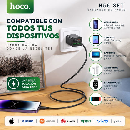 HOCO N56 Cargador Rápido a 30 Watts GaN