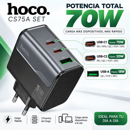 HOCO CS75A Cargador Rápido a 70 Watts