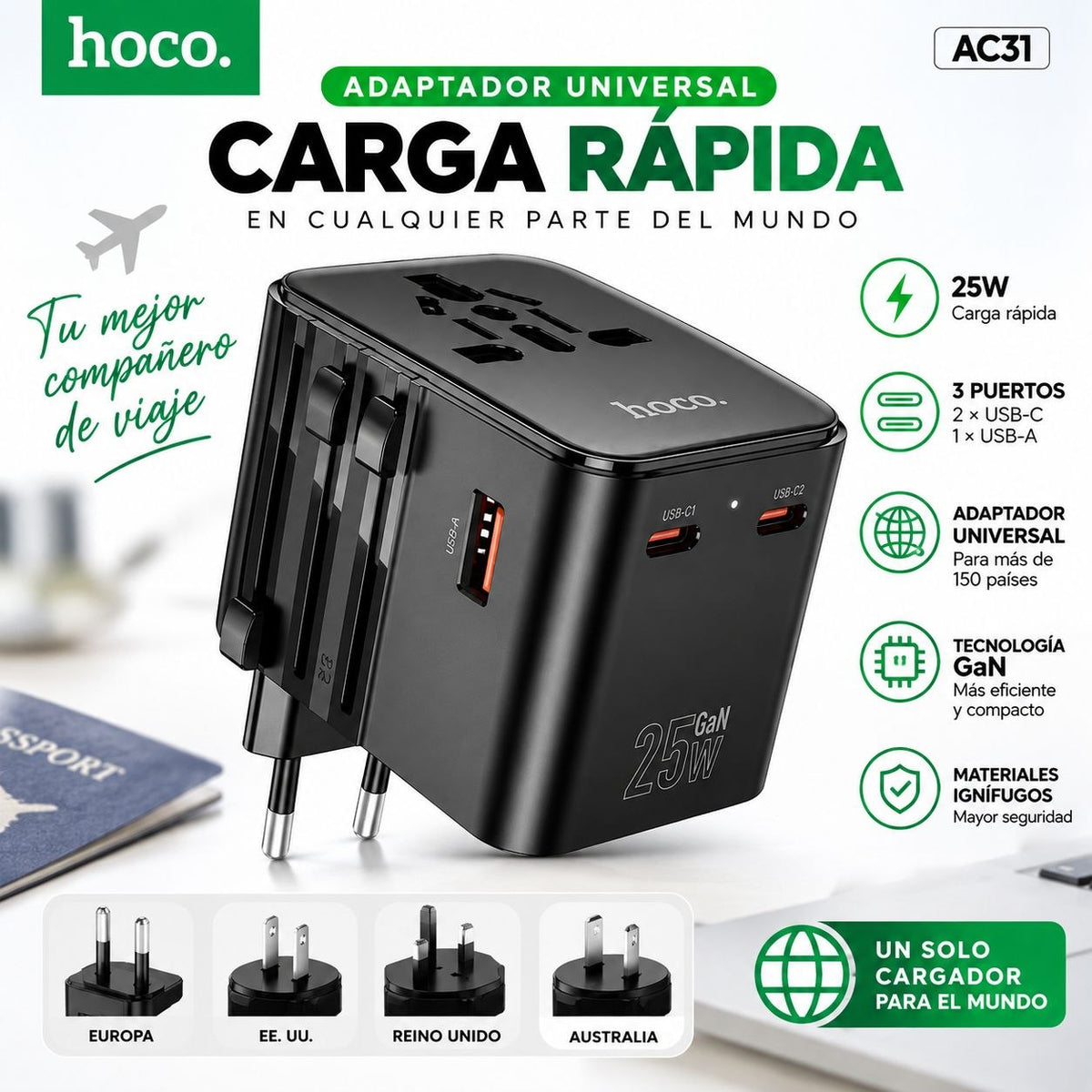 HOCO AC31 Cargador Universal carga rápida