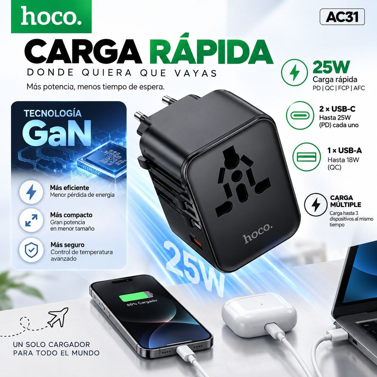 HOCO AC31 Cargador Universal carga rápida