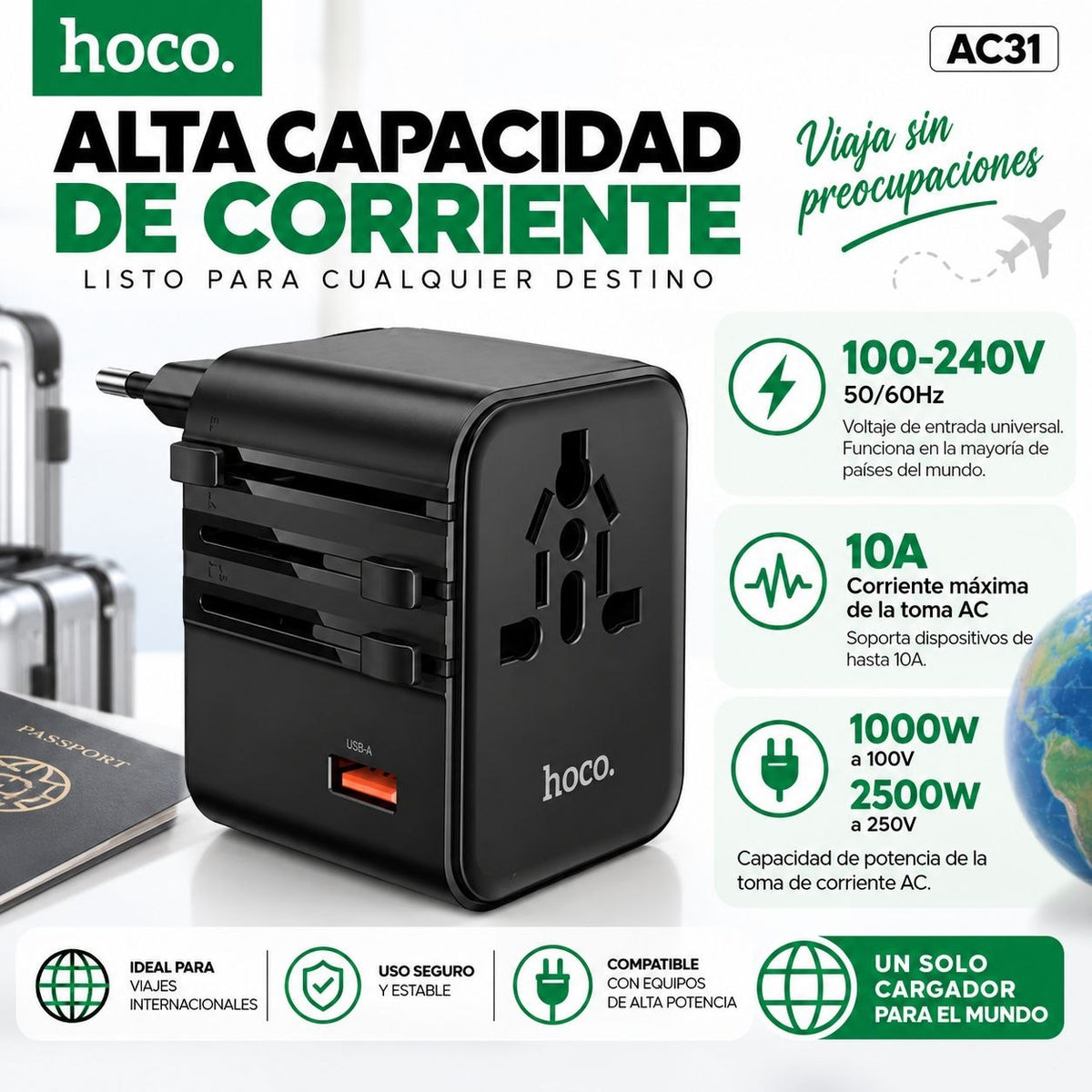 HOCO AC31 Cargador Universal carga rápida