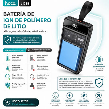 HOCO J123B de 30000 mAh Carga rápida