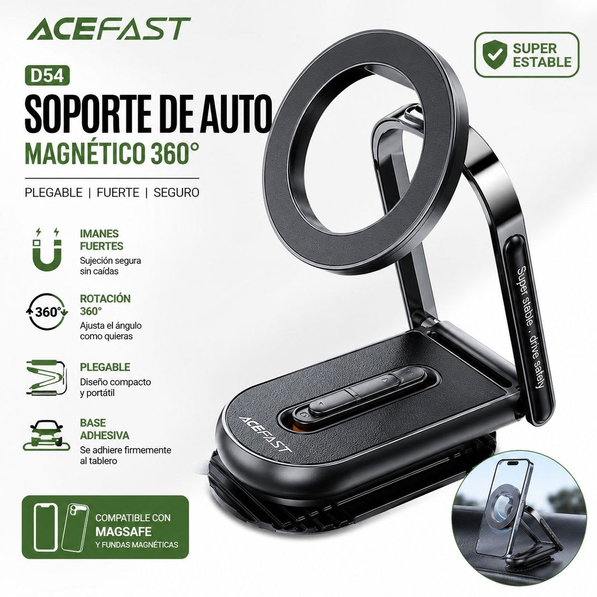ACEFAST D54 Soporte de auto para iPhone
