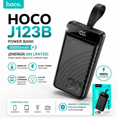 HOCO J123B de 30000 mAh Carga rápida